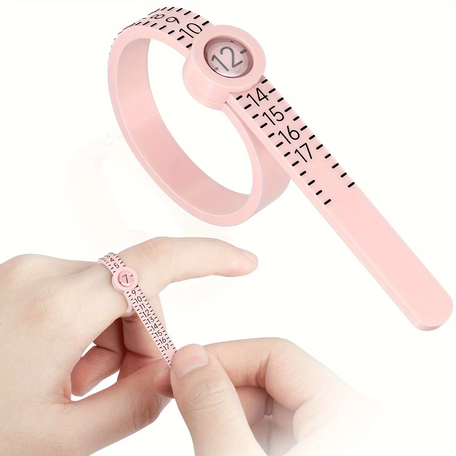 Tape Measure - 1-17リングディメンダー アメリカン式測定ツール 拡大鏡付きリングメジャー リングソフトルーラー 家庭用測定ツール