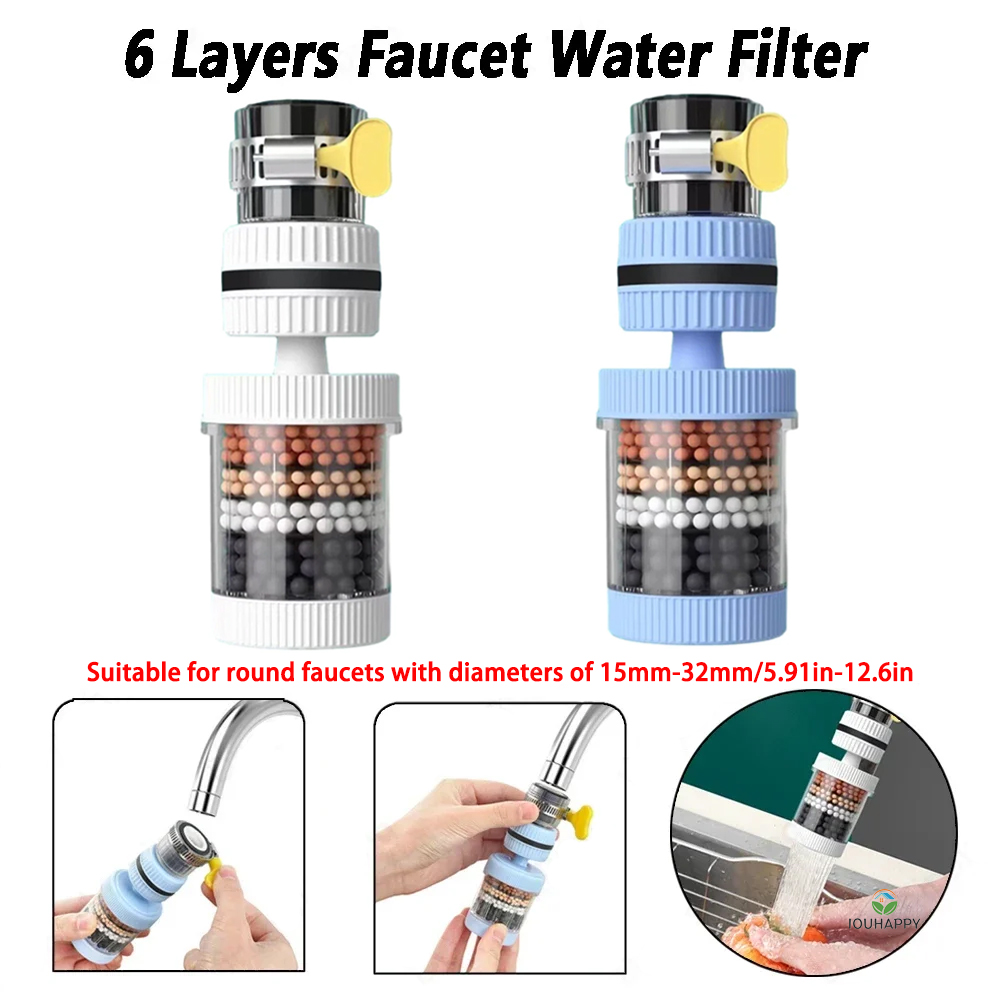 ユニバーサルシャワー蛇口 6 層蛇口水フィルタータップ浄水器 - Faucet のレビューと価格