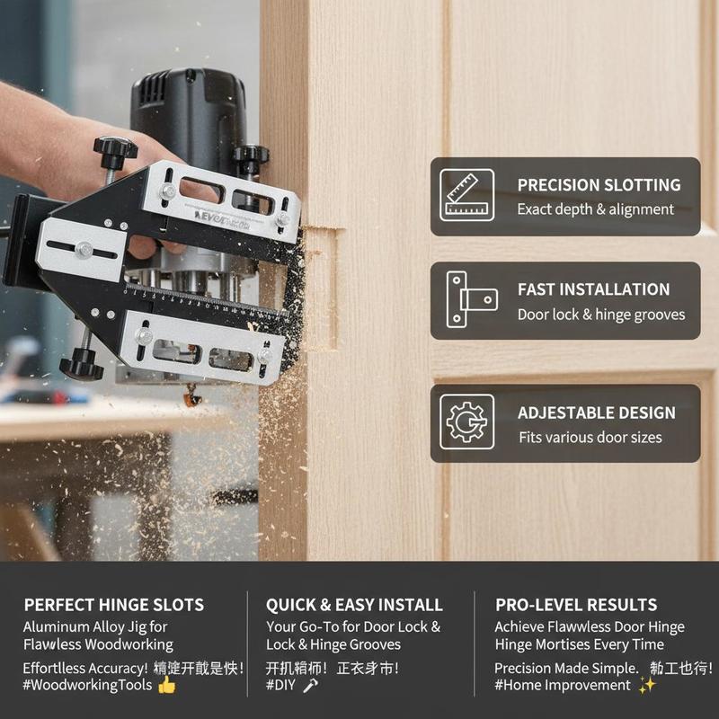 アルミニウム合金製ほぞ穴テンプレート 13x6 インチ 部屋 - Cabinet Hinges のレビューと価格