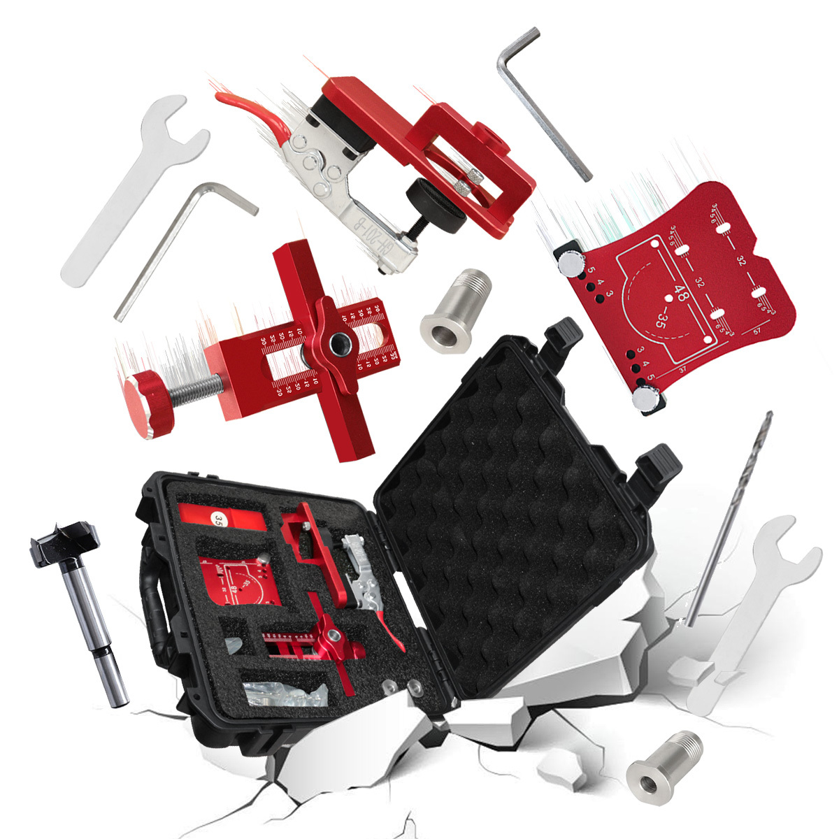 3個のキャビネットドア精密ヒンジ取り付けキット、防水ボックス - Cabinet Hinges のレビューと価格