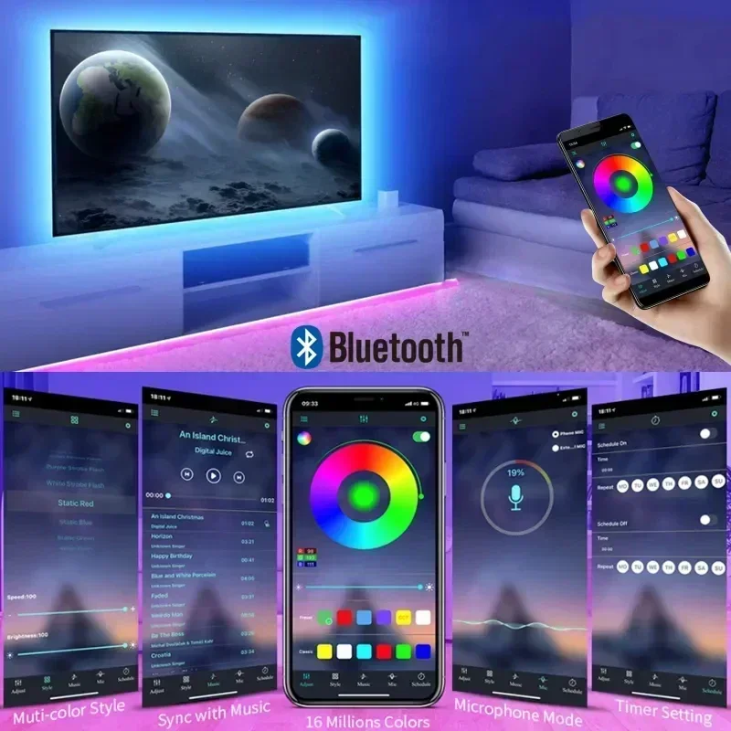 スマートRGB LEDゲーミングライトストリップ USBクリ - Led Strip Lights のレビューと価格