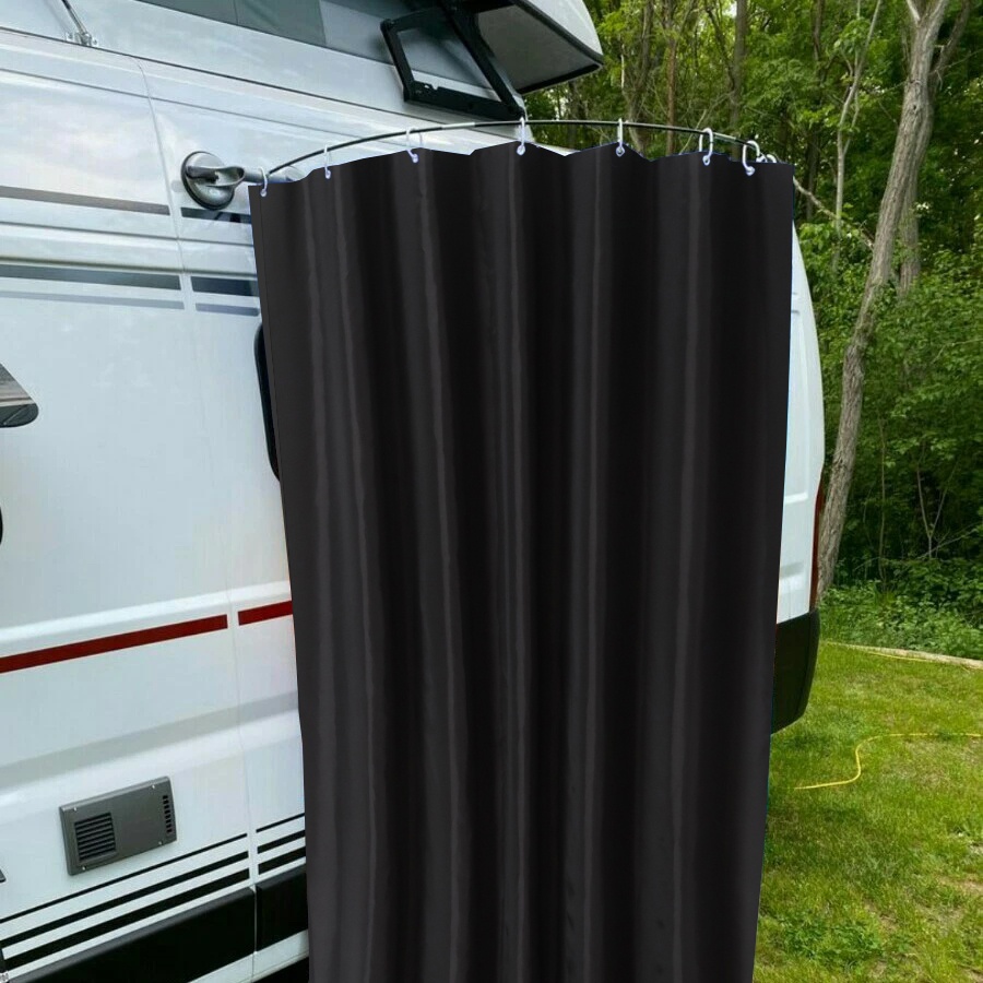 屋外キャンプシャワーカーテン吸盤ロッド付き防水ポータブル屋外 - Curtain Rods のレビューと価格