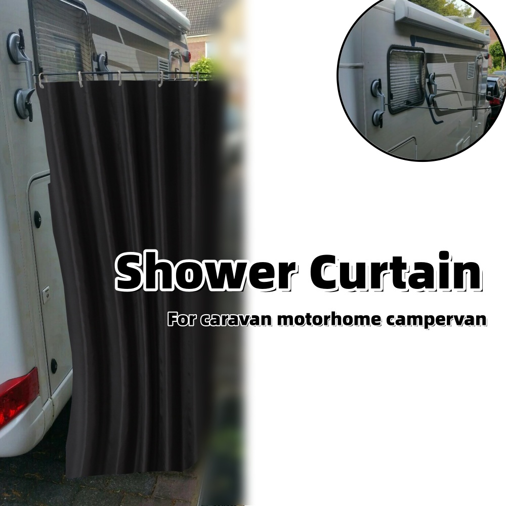 屋外キャンプシャワーカーテン吸盤ロッド付き防水ポータブル屋外 - Curtain Rods のレビューと価格